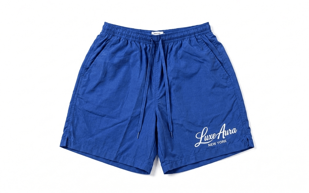 Blue Nylon Aura Shorts
