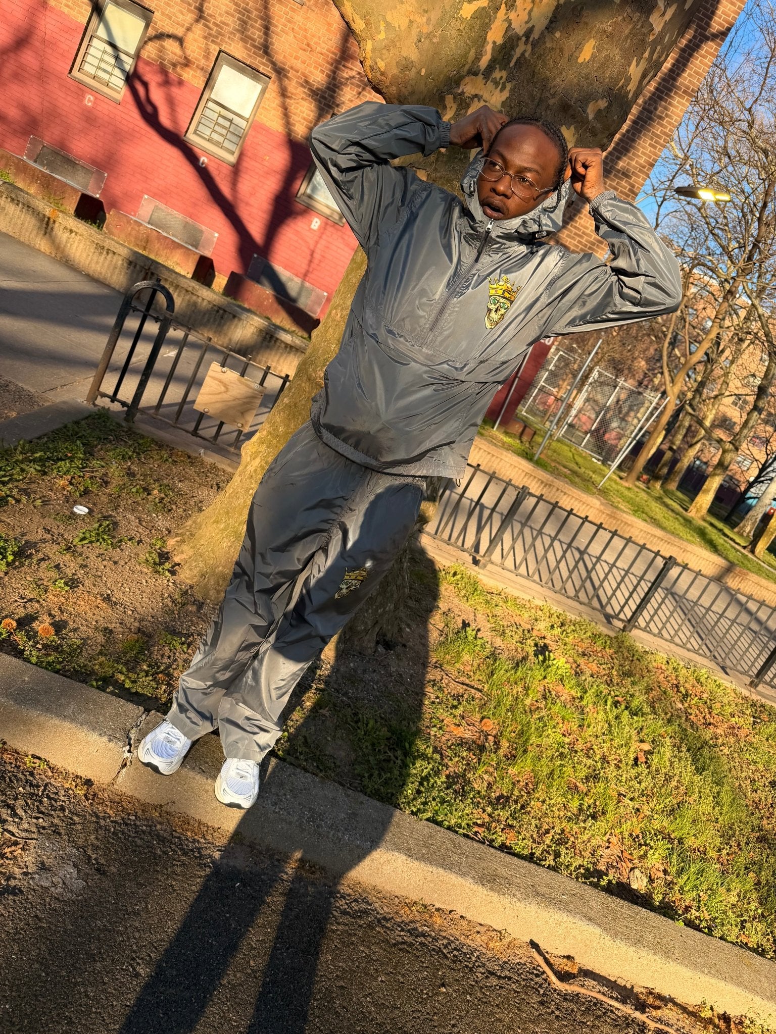 Grey Windbreaker Set