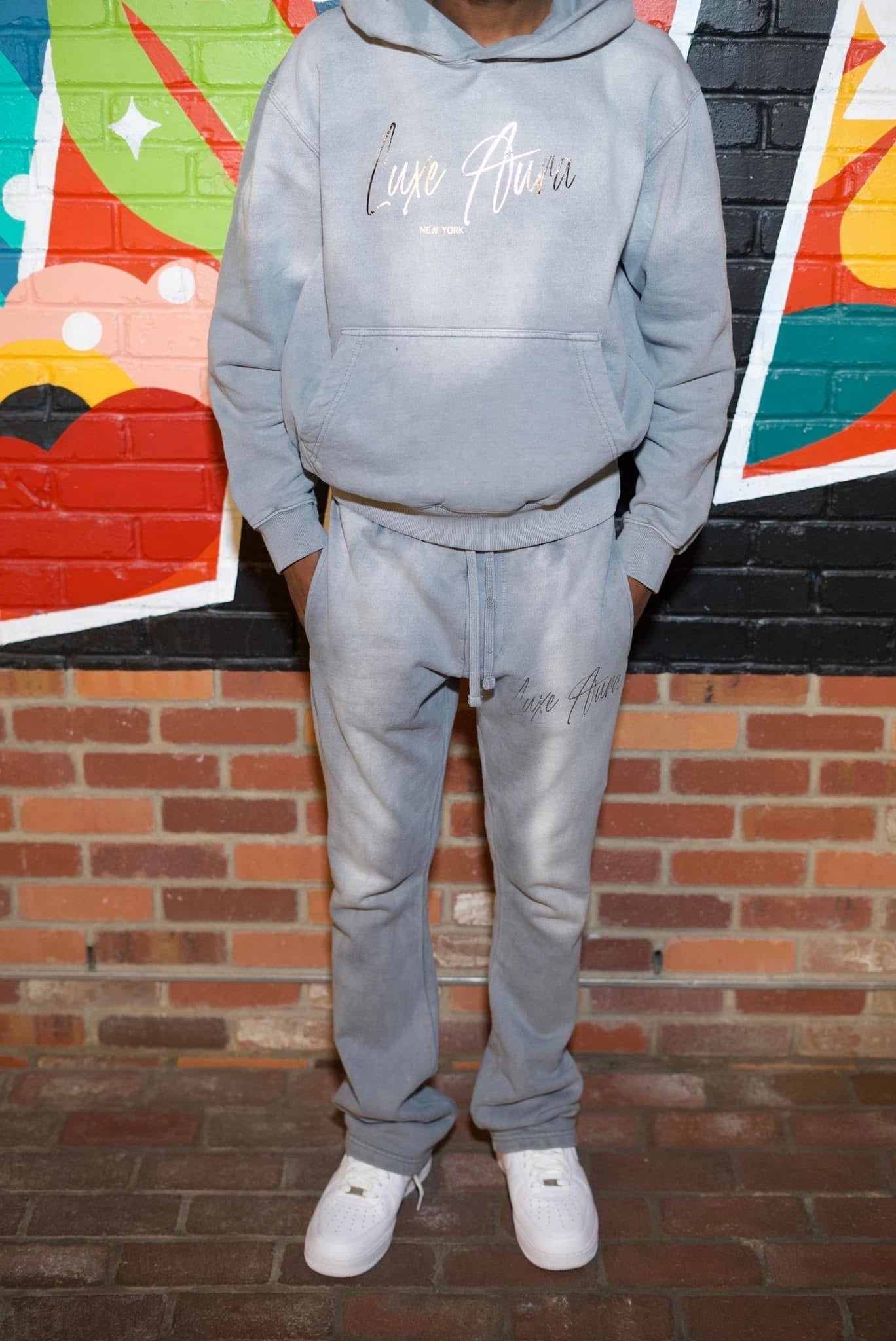 Luxe Aura Signature Script Logo Suit Flare Bottom