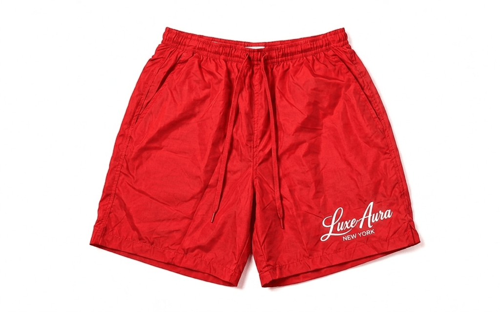 Red Nylon Aura Shorts